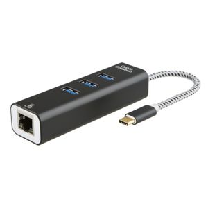 USB-C Hub, cablecreation USB 3.1 Tipo C a 3 puertos USB 3.0 Hub + puerto Gigabit Ethernet Adapter, para el MacBook/Pro y otros dispositivos USB-C, Ros