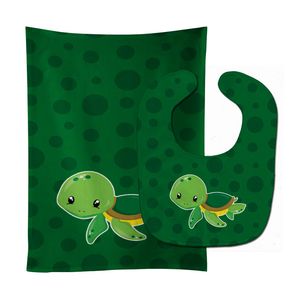 Tesoros de la Caroline Nautical tortuga bebé babero & Juego De Paños para bebés, multicolor, large