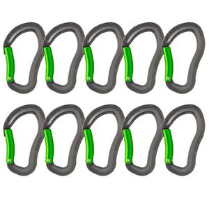 Fusion Climb Techno Zoom Bent Puerta mosquetón ergonómico Gris/Verde 10-pack