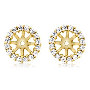 925 plata de ley chapado en oro amarillo arete Chaquetas Para Ronda 7 Mm Studs