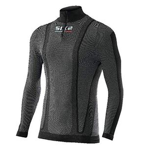SIXS TBX-W – Braga para hombre ropa interior de carbono de manga larga cierre Jersey (Negro, Carbón, extragrande), color blanco
