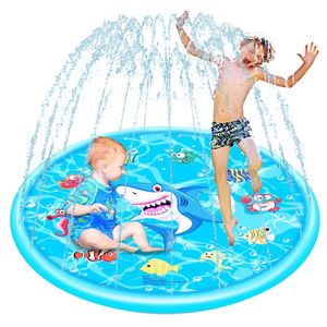 Autbye Kid Splash Pad Thickened PVC Sprinkler Pool Eco-Friendly Material Baby Splash Pool Backyard Children Summer Play Garden Lawn Outdoor Toys for A