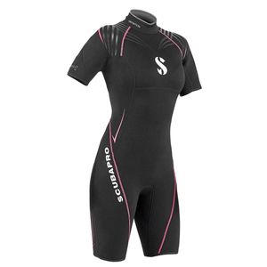 Scubapro Definition Shorty - Pantalón corto para mujer (0.098 in), color negro y rosa