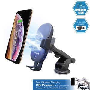 Cargador de coche inalámbrico de sujeción automática, CAPDASE 15 W de carga inalámbrica rápida salpicadero de ventilación de coche con sensor de movim