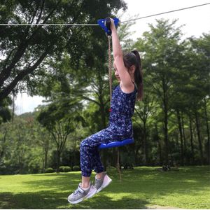 Familia Backyard Toys 95 foot cierre de cremallera Line Kit con freno y asiento, cierre de cremallera Line Cable Trolley Polea Bring Diversión y disfr