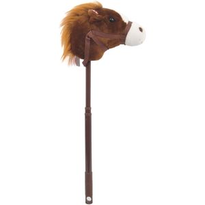 Caballito de juguete Linzy con sonidos de galope con vara telescópica ajustable color café oscuro de 40 pulgadas