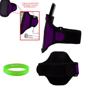 Elegante OEM VG marca morado pulsera con forro de resistente al sudor y único bolsillo clave para Samsung ativs teléfono inteligente + VanGoddy banda