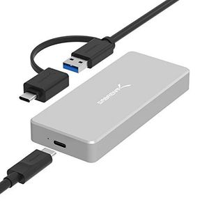 Sabrent - Caja de aluminio USB tipo C para SSD M.2 NVMe en gris (EC-NVME)