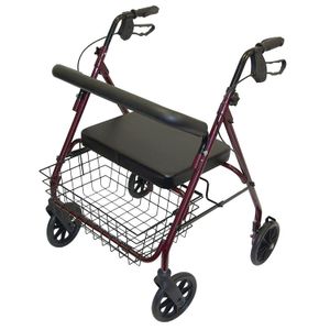 S-Day - Andadera móvil de metal y asiento de descanso, para pacientes ancianos, discapacitados y con movilidad limitada, estabilizador de marcha para