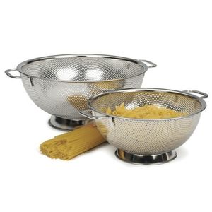 Rsvp Set De Pierced 3 y 5-Quart Colador de acero inoxidable de precisión
