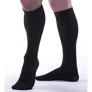 Allegro de hombre de 8 – 15 mmHg esencial 122 acanalado compresión calcetines de apoyo, L, Negro