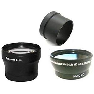Wide + Tele lens + Tube Bundle para Kodak EasyShare Z612, Kodak Z712, Kodak Z812, Kodak Z1012, Kodak Z8612