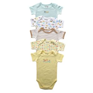 Luvable Friends Muted Colors Bodysuit, 5 unidades, color amarillo