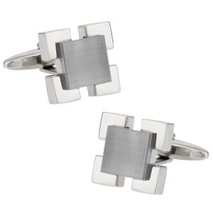 Gray vidrio medalliion Gemelos de Cuff-Daddy