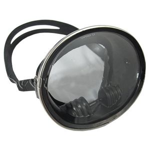Scuba Choice Spearfishing máscara de goma clásica con forma oval de acero inoxidable para buceo