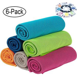 GeTeLe [6 unidades] toalla de refrigeración (36 x 12 pulgadas), toalla suave transpirable para deportes de hielo, mantén la toalla fría súper absorben