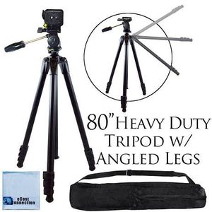 80" pulgadas Elite Series Professional Heavy Duty W/ángulo Piernas, Acción videocámara trípode para cámaras DSLR + Gamuza de microfibra