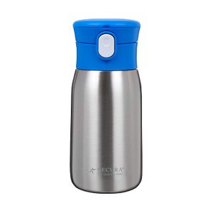 Secura - Botella de agua de paja de acero inoxidable aislada al vacío con asa, 11.8 fl oz