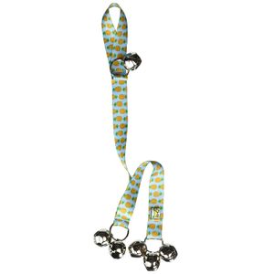 yellow dog design 26" de largo y 1" de ancho con 6 campanas piñas azul Ding perro Bell orinal sistema de entrenamiento