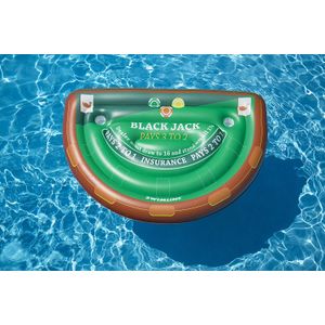 Swimline Blackjack Juego de mesa con cartas piscina inflable Ride-on impermeable, verde