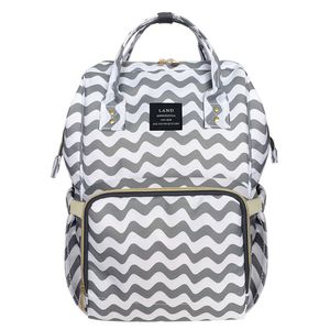 Land Mochila para pañales (multifunción impermeable bolsas de pañales de Viaje para el cuidado del bebé, gris, blanco