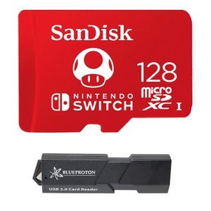 SanDisk MicroSDXC UHS-I Tarjeta para Nintendo Switch y BlueProton USB 3.0 MicroSDXC Lector de Tarjetas