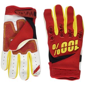 100% Airmatic Youth de los hombres piel/Textil Off-Road – Guantes de moto rojo/Small, M, Rojo
