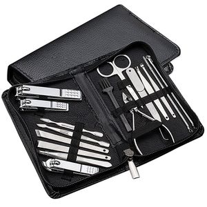 Tijeras de uñas, de 16 piezas (Acero Inoxidable, higiene Kit Estuche de viaje portátil Beauty Care Herramientas