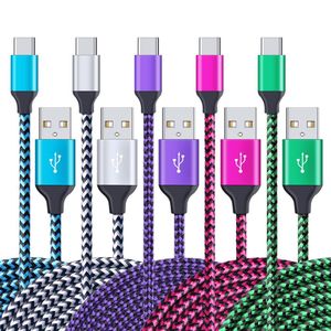 Samsung S8 Cable, ailkin 5 Pack USB tipo C Nylon Trenzado Cable Sync & Cable de carga para MacBook, LG LG5 V20, Nexus 6P 5 x, Google Pixel, HTC 10, Ch