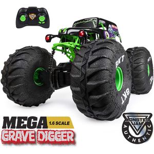 Monster Jam, oficial Mega Grave Digger All-Terrain Control Remoto Monster Truck con luces, escala 1:6