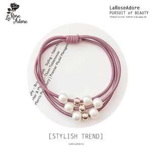 laroseadore cómodo Moda Elegante y de moda estilo de pelo accesorios pelo soporte para corbata, con nudo hecho a mano Perla y, Pretty diseñado para ad