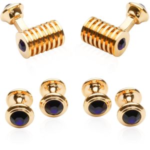 Barril de vidrio conjunto formal Gemelos Studs por Cuff-Daddy, latón rodiado, CD-1580