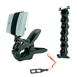Jaws Flex Clamp + ajustable cuello de ganso + Soporte universal adaptador para smartphone por la Acción Mount