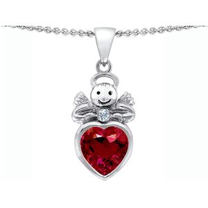 Plata de ley Star K Love Angel Colgante con corazón de 10 mm