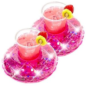 Poolcandy Flotador de bebida con purpurina, 2 unidades, color rosa