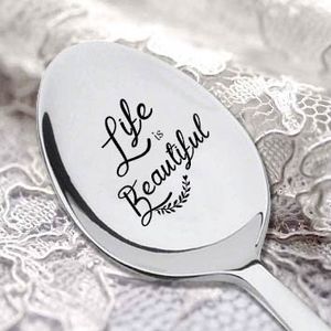 La vida es bella spoon- novedad Festival regalo – lleno de Magic – regalo para novia – regalo para novio – Cuchara con diciendo Inspiración Cita