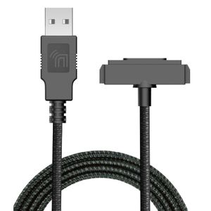 Cargador de Sonim XP5/XP6/XP7, NAKEDCELLPHONE negro [resistente cordón de] cable de carga USB/sincronización trenzado [con contactos magnético] para S