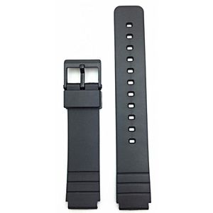 16 mm Negro hule Watch Band – -Material cómodo y duradero PVC