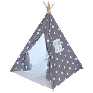 Una tienda de campaña Mustard Seed Toys con lunares para niños – tienda de campaña portátil de algodón con funda de transporte, lunares grandes, hace