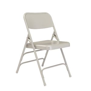 National Public Seating 300 Series - Silla plegable con triple soporte, capacidad de 480 libras (caja de 4), gris