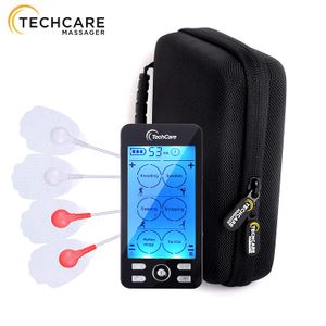 TechCare Plus - Dispositivo estimulador de músculos, 24 modos de masaje, con funda protectora, para tiatica, fascitis plantar, codo de tenis, espalda,