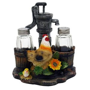 Sube el Especias Sal y pimienta Holder – Figura decorativa de gallina