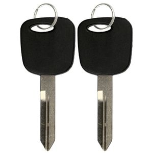 2 llaves de arranque de repuesto sin cortar, con hueco para chip transpondedor, de KeylessOption , Negro