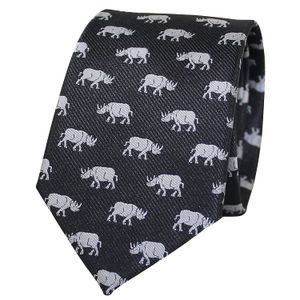 Rinoceronte mendepot Necktie con caja de microfibras de Jacquard Patrón De Rhino Necktie