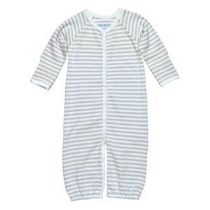 Bajo el Nilo bebé unisex tamaño de la Convertible Romper 0 – 3 M), color gris diseño de rayas algodón orgánico