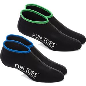 FUN TOES - Calcetines de neoprene de 2.5 mm para deportes acuáticos, AJUSTE PERFECTO para hombres y mujeres, 2 pares de calcetines Snorkel Fin para bu