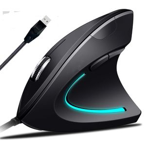mouse ergonómico óptico de alta precisión mouse Vertical DPI ajustable 800/1200/2400/3200 Wired mouse de computadora, Color 1