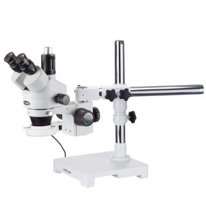 AmScope sm-3tz-54s Professional trinocular zoom microscopio, WH10 X Oculares estéreo, 3,5 x -90 X Zoom de Ampliación, 0.7 x -4.5 X lente, 54-bulb Luz