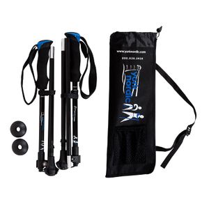 York Nordic Bastones – Bastón plegable y Ultraligero – Viajes Ready – 8,6 oz cada uno, 15,5 en Collapsed, con patas de goma, cestas, y bolsa