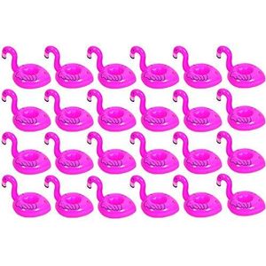 yourrs 24 pcs soporte bebida piscina flotador hinchable de flamenco, bebida posavasos de flamenco rosa flotante puede Coca Cola taza soporte estación